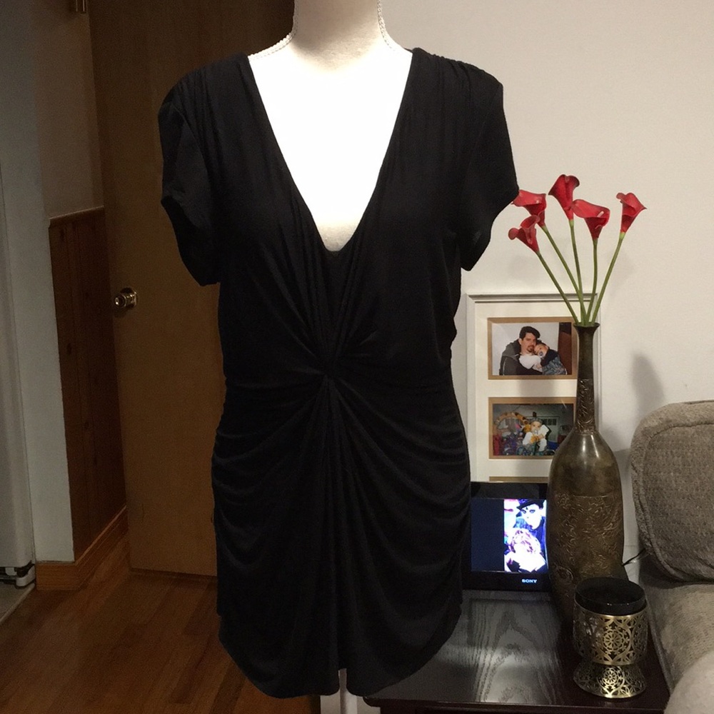 Candie’s Black Ruched Front Blouse, Size XL